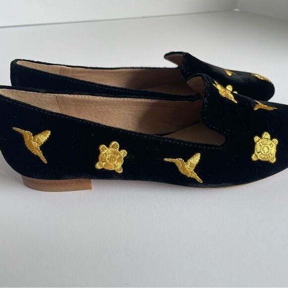 Jack Rogers Velvet Embroidered Slippers Size 5 - Picture 5 of 10